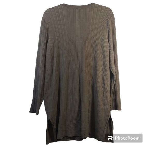 Chico's Flat-Back Ribbed Cardigan Tan Casual Office Size XL - Picture 3 of 12